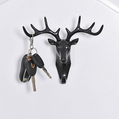 立體鹿角美式墻面裝飾掛鉤創意個性鹿頭墻壁掛勾無痕鑰匙壁掛鉤