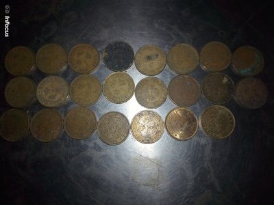 香港1948-1979年間的一毫銅幣共23枚不同年份，希少