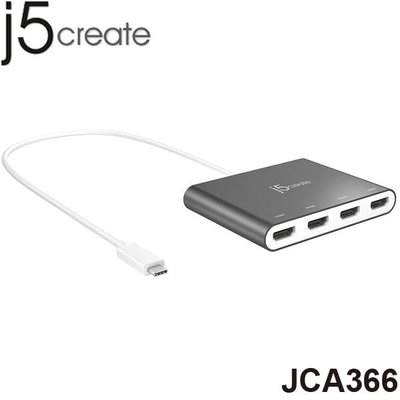【MR3C】含稅附發票 j5 create JCA366 USB-C to 4-Port HDMI 多螢幕外接顯示卡