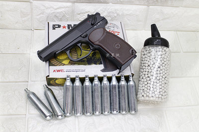 台南 武星級 KWC 馬可洛夫 MP654 CO2槍+CO2小鋼瓶 + 奶瓶 KCB-44 ( BB槍手槍