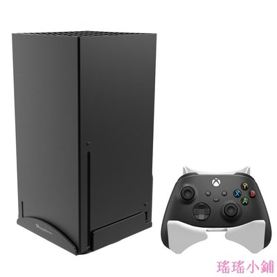 瑤瑤小鋪壁掛式支架適用於Xbox Series X控制臺,堅固的壁掛支架,穩定,耐用,散熱,節省空間（黑色,1件裝+手柄支