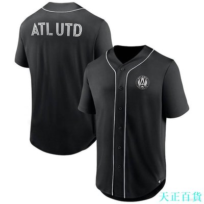 天正百貨Hq1 MLS Atlanta United FC 球衣鈕扣棒球開衫 T 恤運動上衣加大碼 QH1