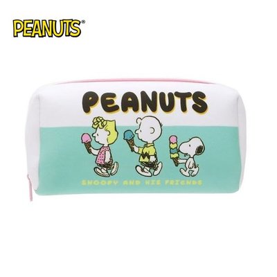史努比 冰淇淋款 防震 筆袋 鉛筆盒 化妝包 收納包 Snoopy PEANUTS 日本正版【295071】