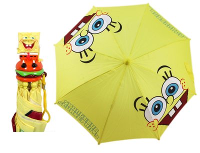 【卡漫迷】海綿寶寶 兒童 雨傘 最後一支 SpongeBob 派大星 美味蟹堡 直立傘 全長約51cm 安全收傘