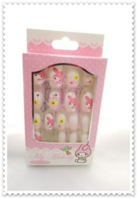 ♥小花花日本精品♥Hello Kitty 美樂蒂花朵造型粉色豐富圖點點圖彩繪指甲貼片67836107