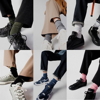 { POISON } NOZZLE QUIZ LAYERS SOCKS 融入印象台灣設計 自然垂墜感中筒橫紋羅織襪
