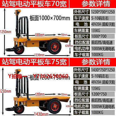 電動手推車電動三輪平板車工地拉磚拉貨搬運車推車平板運輸車養殖上料翻電動