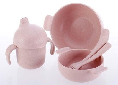 【熱賣精選】杯坊兒童餐具飯碗卡通可愛小麥纖維塑料學生韓國防摔碗餐具套裝 2252c