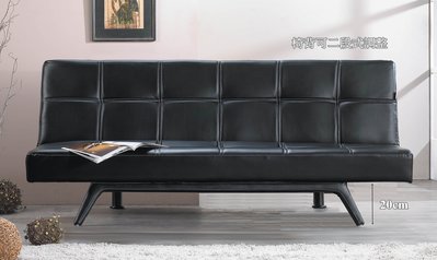 【生活家傢俱】JF-654-1：巴克沙發床-黑皮【台中家具】雙人椅 單人床墊 乳膠透氣皮沙發 高密度泡棉