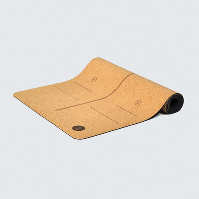 吸濕止滑天然環保軟木瑜珈墊 4mm 收納帶+收納背袋 天然橡膠 軟木瑜珈墊