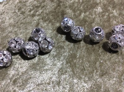 DIY 隔珠 髮飾 項鍊 手環 鑰匙圈 手作飾品 現貨 立即出貨 13.5mm 金屬圓珠 鑲鑽球珠 $5/顆