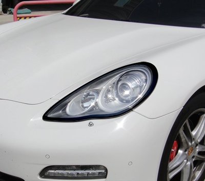 圓夢工廠 Porsche Panamera 2010~2013 970 改裝 烤漆黑 消光黑 車燈框飾貼 前燈框 頭燈框