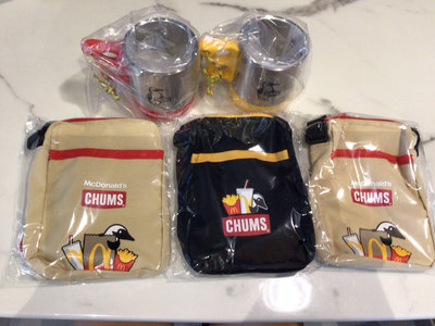 日本 麥當勞 福袋 x CHUMS 企鵝 側背包 斜背包 夾鏈袋 擦拭布 杯子