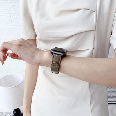 防汗油皮皮革錶帶 適用於 Apple Watch S8/Ultra/7/6/se2/4 蘋果智能手錶配件