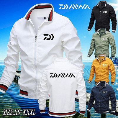高品質 Daiwa 釣魚夾克長袖男士拉鍊外套冬季戶外立領薄飛行夾克休閒防水防風鮑勃夾克外套