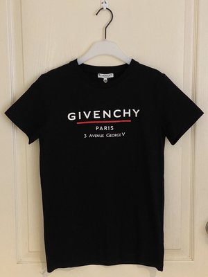 全新超好看 Givenchy logo print T-shirt 黑色14Y 現貨