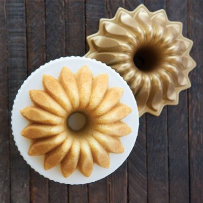 美國進口 Nordic Ware 荷花Lotus烤盤慕斯磅蛋糕金色不粘烘焙模具