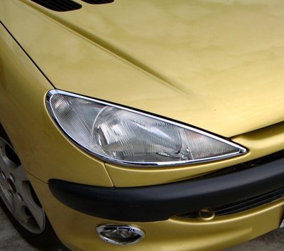圓夢工廠 Peugeot 寶獅 206 1998~2014 改裝 鍍鉻銀車燈框飾貼 前燈框 頭燈框 大燈框