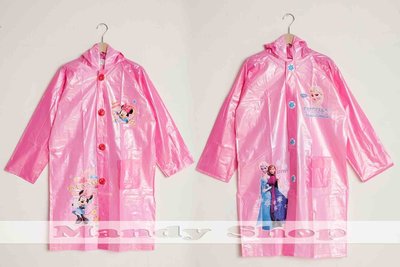 mandyshop【M3923】 Disney迪士尼冰雪奇緣愛紗/米妮珠光造型兒童書包雨衣