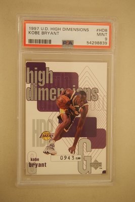 1997-98 Upper Deck High Dimensions #D8 Kobe Bryant PSA9