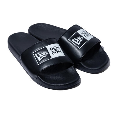 New Era Box Logo Basic Black Sandals 日線 拖鞋 Slide 黑色 簡單有特色