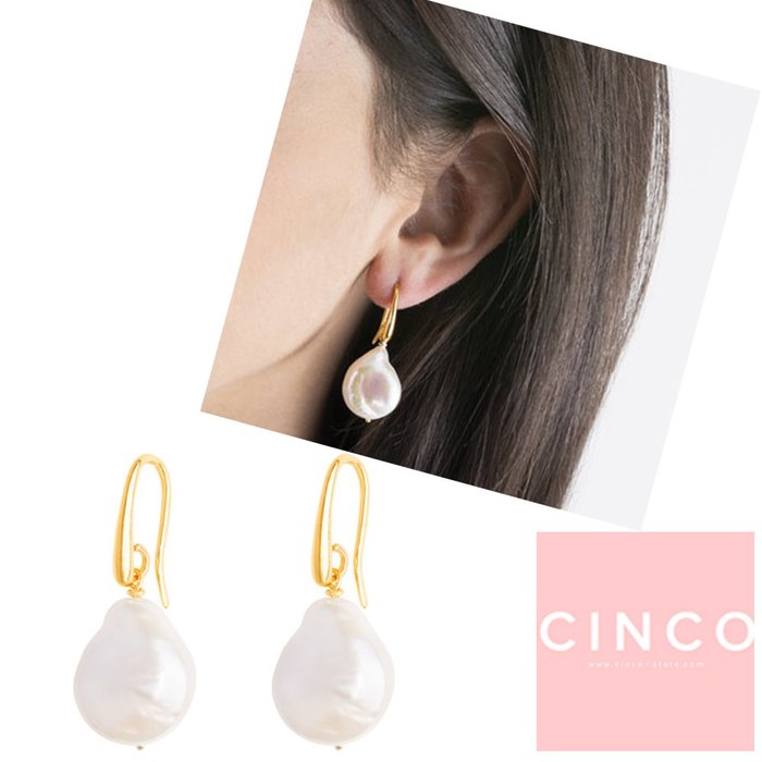 葡萄牙精品 CINCO 台北ShopSmart Marie Claire earrings 24K金耳環 經典珍珠耳環