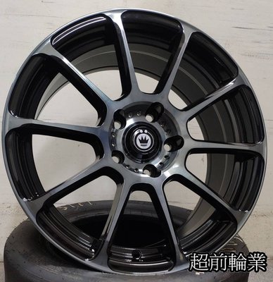 【超前輪業】KONIG KN27 17吋鋁圈 5孔114.3 亮黑底黑透