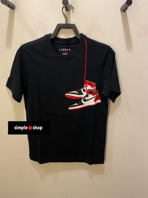 【Simple Shop】NIKE JORDAN 1代 運動短袖 黑紅 AJ1 短袖 黑色 男款 DZ4518-010