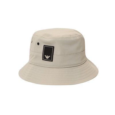 95折免運上新EMPORIO ARMANI/阿瑪尼22年新品漁夫帽遮陽帽白色帽子休閑沙灘帽