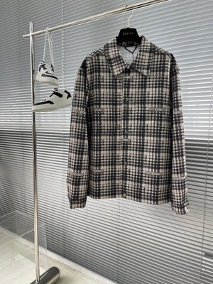 『RP精品』Louis Vuitton 路易威登LV 英文LOGO格紋 牛仔襯衫 夾克 外套