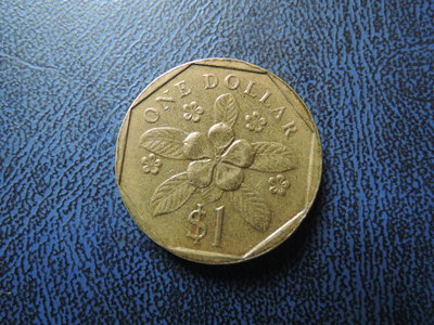 【寶家】絕版銅幣-1987年新加坡1 DOLLAR 尺寸22mm[品像如圖]@592