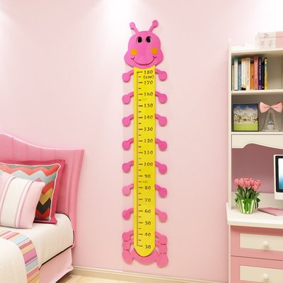 毛毛蟲測量卡通兒童3d立體亞克力身高墻貼畫裝飾兒童房間臥室墻面#墻貼#裝飾#簡約#創意#促銷