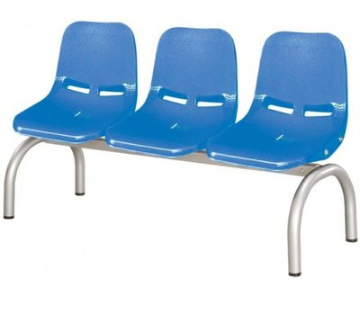 亞毅oa辦公家具 椅子不怕水 藍色醫院候診椅 機場椅 三人座公共排椅 等候椅 塑鋼連結椅 診所椅