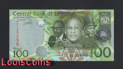 【Louis Coins】B1662-LESOTHO-2013賴索托紙幣,100 Maloti