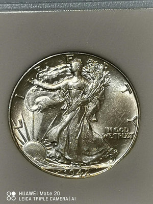 少見年份1942年美國 行走女神 半元銀幣，品相相當良好，美