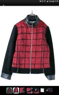 皮革羊毛外罩拼紗多造型設計專櫃外套（非常好看）9號