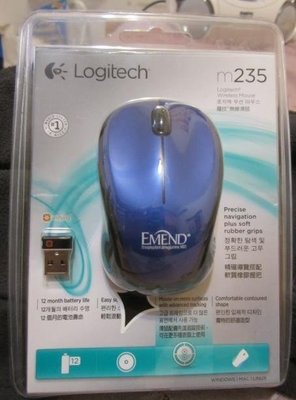 羅技無線光學滑鼠m235(藍色)