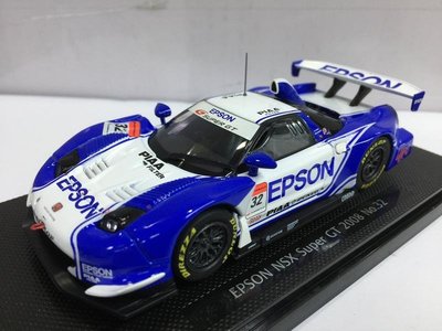 二手 EBBRO 1/43 HONDA EPSON NSX SUPER GT 500 WHITE BLUE