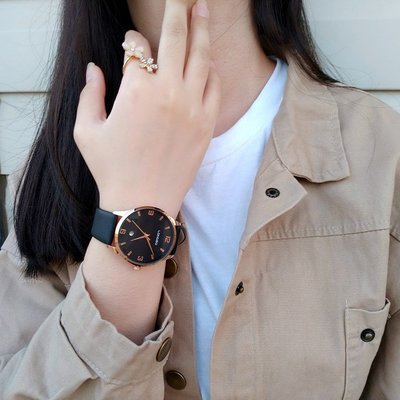 【買錶加送電池】LONGBO 韓港代購精品牌 皮質錶帶指針錶 金色數字刻度 日期錶 文青時尚百搭 學生上班L7300