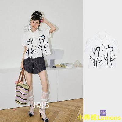 IRIS BOUTIQUE 泰國製造 小眾設計品牌 夏新款 祕密花園短袖上衣襯衫女