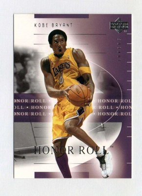 NBA 2002 UPPER DECK Honor Roll Kobe Bryant 湖人 小飛俠 科比 球員卡