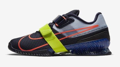 全新配色 全新正品 Nike Romaleos 4 芒果鞋帶 靚亮黑 皇家藍