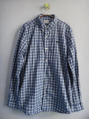 jacob00765100 ~ 正品 Timberland 藍色格紋 長袖襯衫 size: L 男款
