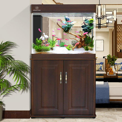 魚缸客廳落地大型家用水族箱上濾一體屏風生態底濾缸定制大龍魚缸