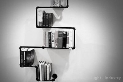 【 輕工業家具 】 復古黑鐵水管S型7層書架—loft鞋架書房客廳書櫃收納置物展示架工業風
