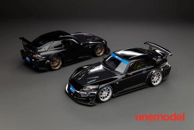 免運現貨汽車模型機車模型Onemodel 1/18 本田 S2000 Spoon Street 黑色 樹脂仿真汽車模型