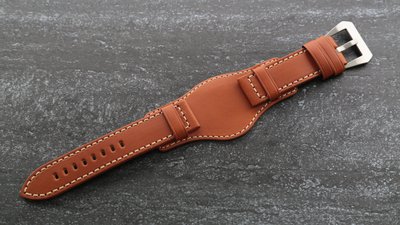 Banda出品panerai小沛的新衣 bund watch strap飛行軍錶風格24mm皮底皮面錶
