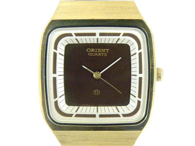 [專業] 石英錶 [ORIENT 535957] 東方霸王  方形-石英錶[咖啡色面][錶厚7mm][庫存新錶]