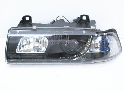 ~~ADT.車燈.車材~~BMW E36 2D/3D/4D DRL 類R8燈眉魚眼大燈一組