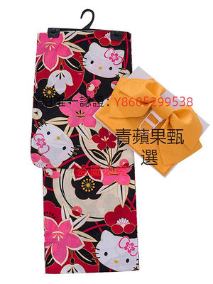 表演服裝 日本傳統正裝和服浴衣 日系復古攝影服裝 貓柄 全棉旅游和服